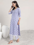Libas Women'S Cotton Kurta Set (400225O_Lavender_Xl)