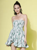 Oomph! Women'S Western & Fusion Wear Smocked Mini Dress For Women Western Green - Md934,Forest GreenApparel,M