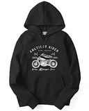 Adro Men'S Fleece Hooded Hoodie (H-A-Ame-Bl_Black_L)