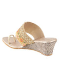Shoetopia Girls Hm-118 Golden Wedge Sandal - 8 Uk (Girls-Hm-118-Gold),Golden,8,B0CQK377KJ