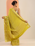 Libas Womens Woven Design Silk Blend Saree With Blouse Piece Green Onesize