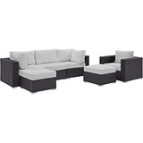Modway Bronx 6 Piece Outdoor Patio Sectional Set WL02161MW