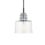 Living District Indoor Modern Home Decorative Bright Ceiling Kenna 1 Light Chrome Pendant With Clear Glass