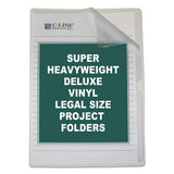 CLine Deluxe Project Folders, Jacket, Legal, Vinyl, Clear, 50/Box CLI62139