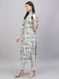 Anni Designer Women'S Cotton Blend Straight Printed Kurta With Pant (Dafiya Green_S_Green_Small),Green,S,Cotton Blend,Dafiya_1426,Kurta