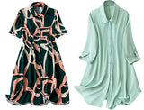 Leriya Fashion Rayon Women Above The Knee Western Dress (Lf-Wd1099&Wd1143_Green,Green-01Apparel,XL