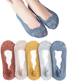 Ketkar 3 Pair Lace Socks, Women Socks For Flats No Show Non Slip, Pearl Lace Stretch Low Cut Summer Sock With Pearl Ankle Strap
