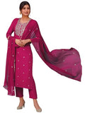 Gosriki Women'S Rayon Viscose Embroidered Straight Kurta With Pant & Dupatta (Kasturi Pink-Vks02-Gs_Xxl_Pink_Xx-Large),Pink,2,B0F8Q73JQ8