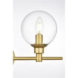 Living District Jaelynn 3-Light Iron & Glass Bath Sconce In Brass/Clear