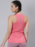 Enamor Women'S Solid Slim Fit T-Shirt (A308_Pink Taffy Melange/Active Reflective Graphic,Pink Taffy Melange/AApparel,L