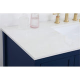 Elegant Decor Theo 48 Steel And Solid Wood Single Bathroom Vanity In Blue