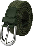 Vtflair MenS & WomenS Elastic Stretchable Cotton Belt Formal Casual Belt (Green, Size 28 To 34 Inch)