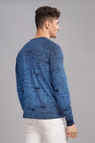 ADRO Full Sleeve Tshirt for Men | Printed T Shirt for Men | 100% Cotton Tshirt | Full Sleeve T-Shirt | Mens Full Sleeves T Shirts |FR5-24-PRI-NB-L Blue,Blue