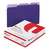Universal Recycled Interior File Folders, 1/3 Cut, Top Tab, Letter, Violet, 100/Box Pack of 10