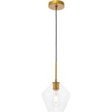 Elegant Lighting Living District Indoor Modern Home Decorative Bright Ceiling Gene 1 Light Brass And Clear Glass Pendant