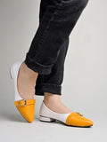 Shoetopia Women'S Block Heel Ballet Flats Yellow,Yellow,3,B0CXHRYHB8