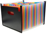 36 Pockets Accordian File Organizer,Trinidad Expanding Filing Box With Mesh Bag,Accordion File Folders Expandable Cover,Portable