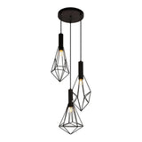 Elegant Lighting Living District Jago 3-Light Transitional Metal Pendant In Black