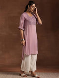 Libas Women'S Polyester Yoke Design Straight Kurta (29204 Lavender