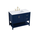 Elegant Kitchen And Bath 42 Inch Single Bathroom Vanity Cabinet - Blue