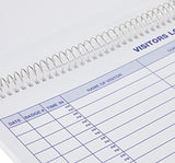 Rediform Visitors Log Book, Wirebound, White, 11 x 8.5 Inches, 50 Pages (9G620)