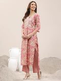 Libas Women'S Silk Blend Kurta Set (400329_Pink_Xxl)