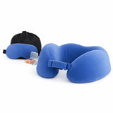 Trovazo Premium Memory Foam Travel Neck Pillow Combo With Eye Mask & Ear Plugs, Ergonomic U Shape Neck Support Cushion For Airpl
