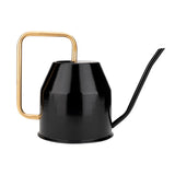 Plant Watering Can, 750 Ml Capacity, Black Metal With Gold Handle, Long Spout (Black) Can For Indoor & Outdoor Plants