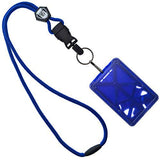 Specialist ID Vertical Top Load THREE CARD Badge Holder Hard Plastic with Heavy Duty Breakaway Lanyard w Quick Release Metal C