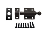 QCAA Solid Cast Brass Surface Bolt, Self-Locking Latch for Window & Door, Pull to Open, 2, Oil-Rubbed Bronze, 1 Pack, Made in Ta