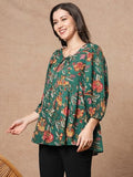 Gosriki Women'S Tunics Tops Rayon Viscose Printed Short Top For Women (Silvi Green-Vks01-Gs_Xxl_Green_Xx-Large),Green,2,B0DVQ38Y6K