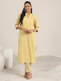 Libas Women'S Cotton Printed Straight Kurta (29328O_Yellow_Xxl)