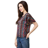 Oomph! Women'S Formal Crepe Tunic Top - Multicolor,MulticolourApparel,L