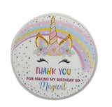 Belleza Crafting with Creativity Uniiicorn Design Dd015 Waterproof Thank You Party 30 Pieces Stickers, Kids Birthday, Gift Wrapp