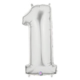Betallic 40 Large Number Balloon 1 Silver