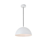 Living District Forte 1-Light Mid-Century Metal Pendant In White