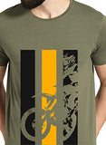 Adro Men'S Bike Rider Printed Cotton T-Shirt (Rn22-2-Bik-Ol_Olive_M)