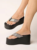 Shoetopia Girls Pacific Black Wedge Sandal - 8 Uk (Girls-Pacific-Black),Black,8,B0CQK68W1W