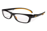 KleenGuard Maverick Eye Protection, (49312), Clear AntiGlare Lenses with Black Frame and Orange Tips (Qty 1)