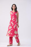 Gosriki Women'S Rayon Viscose Straight Printed Kurta With Pant (Teras Pink-Vks01-Gs_Xxl_Pink_Xx-Large),Pink,2,B0DZ2WS13P