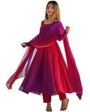 Gosriki Women'S Georgette Anarkali Solid Kurta With Pant & Dupatta (Sade Pink-Vks01-Gs_L_Pink_Large),Pink,,B0DZ2THJM1