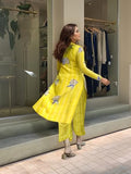 Gosriki Women'S Rayon Viscose Straight Printed Kurta With Pant (Vridha Yellow-Vks01-Gs_L_Yellow_Large),Yellow,,B0F8Q5FT9S