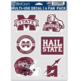 Mississippi State Bulldogs Decal Multi Use Fan 6 Pack Special Order