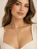 Gold Filled Diamond Bezel Lariat Necklace
