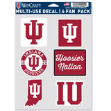 Indiana Hoosiers Decal Multi Use Fan 6 Pack Special Order