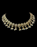 DNS202 sapphire pearl jadau necklace set with tika ( SHIPS IN 3 WEEKS )