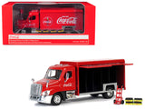 Beverage Delivery Truck CocaCola with Handcart and 4 Bottle Cases 1/50 Diecast Model by Motorcity Classics