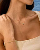 Gold Filled Diamond Oval Necklace