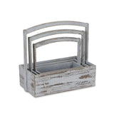 Caspen Set Of 3 High Handle Gray Wood Bins