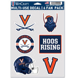 Virginia Cavaliers Decal Multi Use Fan 6 Pack Special Order